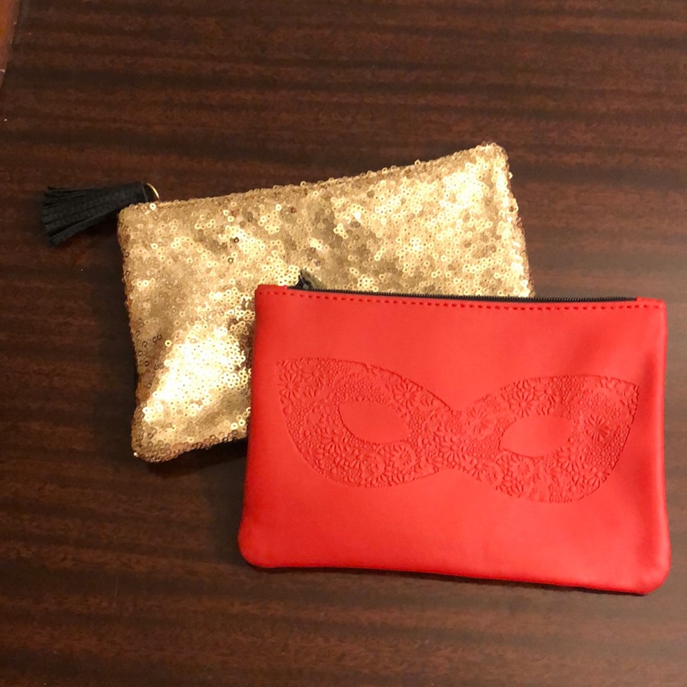 Small zippered makeup pouches